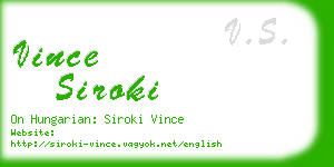 vince siroki business card